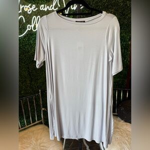 New Eileen Fisher Short Sleeve Sky Blue Boat Top/Tunic Tencel